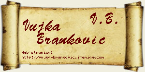 Vujka Branković vizit kartica